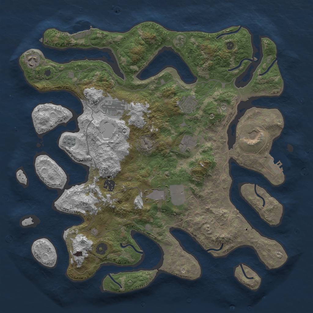 Rust Map: Procedural Map, Size: 4000, Seed: 15528, 16 Monuments