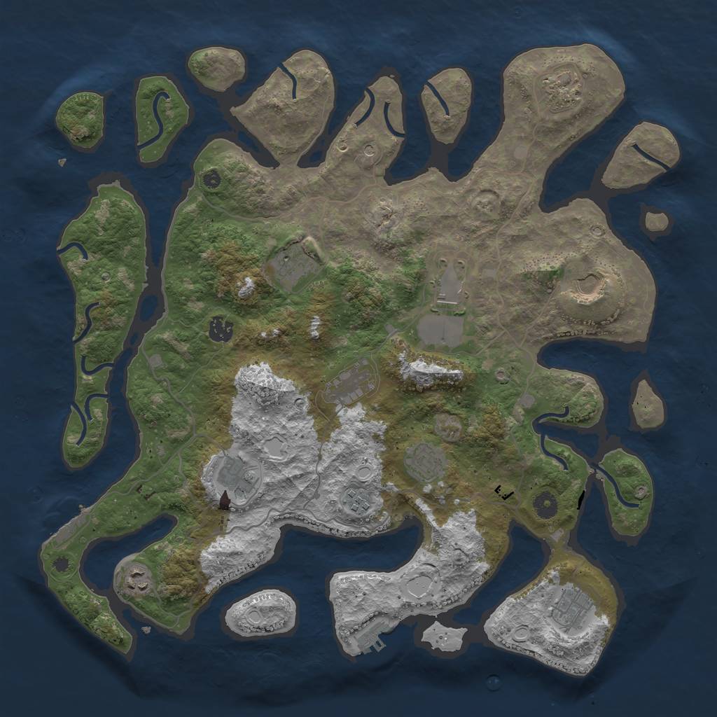 Rust Map: Procedural Map, Size: 4250, Seed: 723652, 19 Monuments