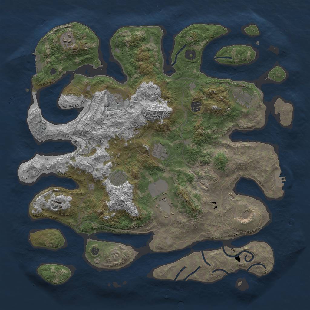 Rust Map: Procedural Map, Size: 4250, Seed: 247307, 17 Monuments