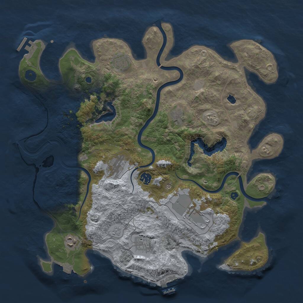 Rust Map: Procedural Map, Size: 4000, Seed: 700531284, 14 Monuments