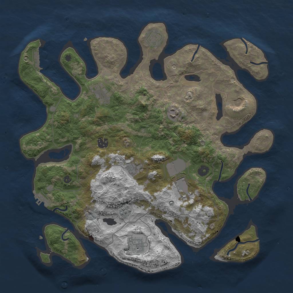 Rust Map: Procedural Map, Size: 4000, Seed: 700531284, 17 Monuments