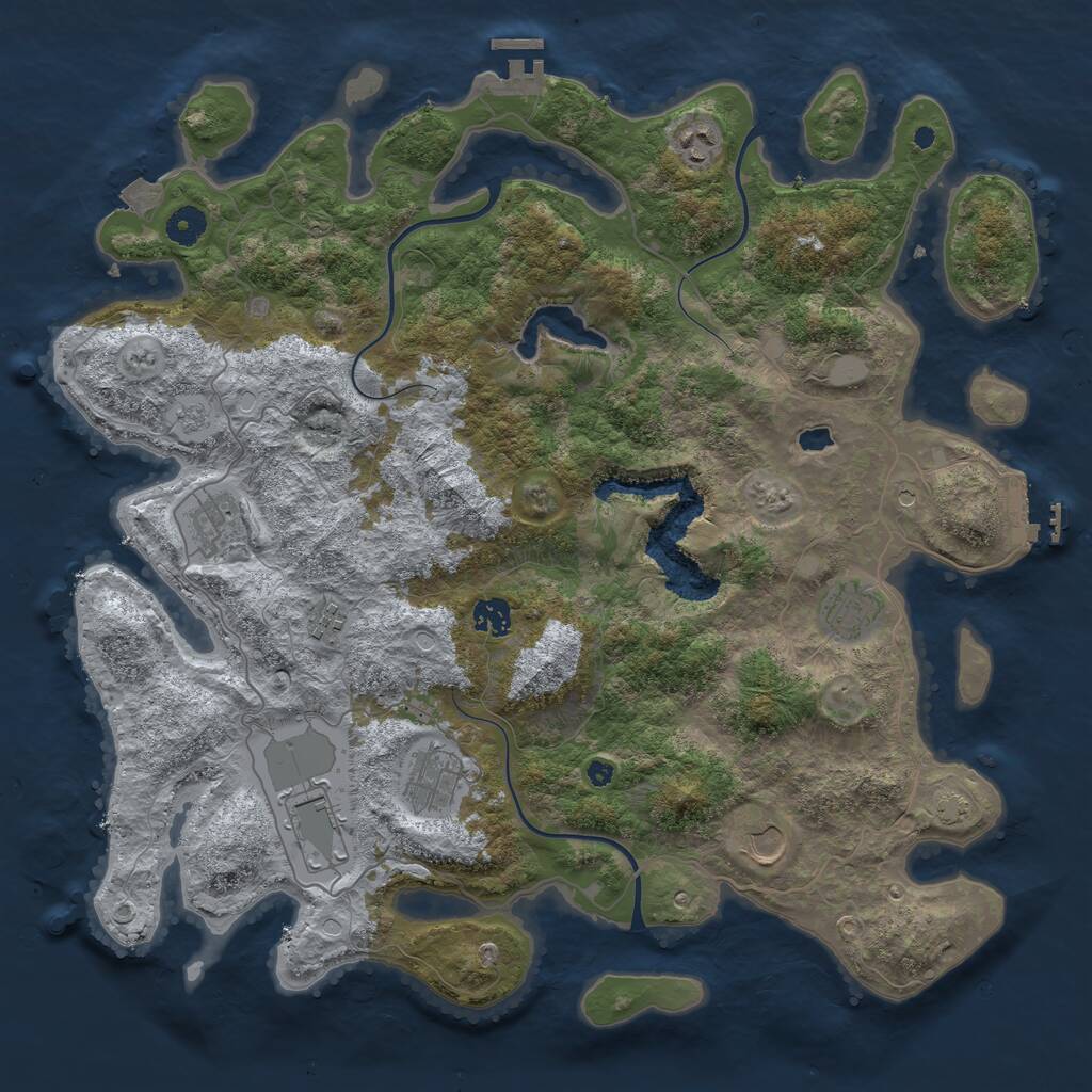 Rust Map: Procedural Map, Size: 4200, Seed: 10546101, 14 Monuments