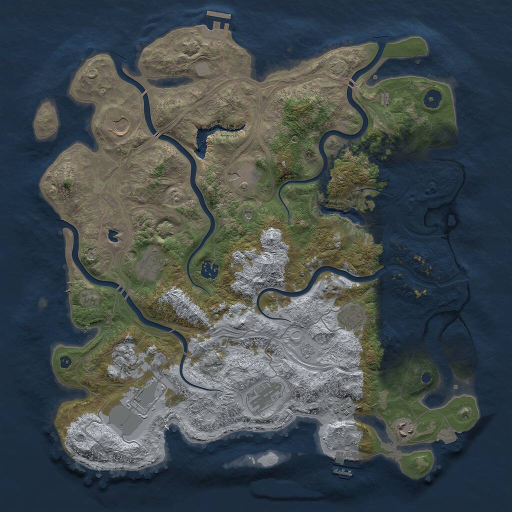 Rust Map: Procedural Map, Size: 4250, Seed: 920145, 16 Monuments