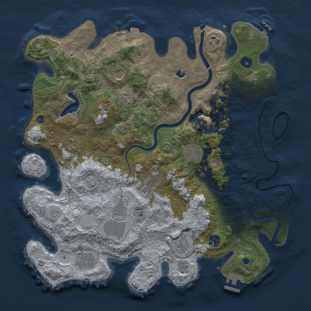 Rust Map: Procedural Map, Size: 4000, Seed: 125979778, 16 Monuments