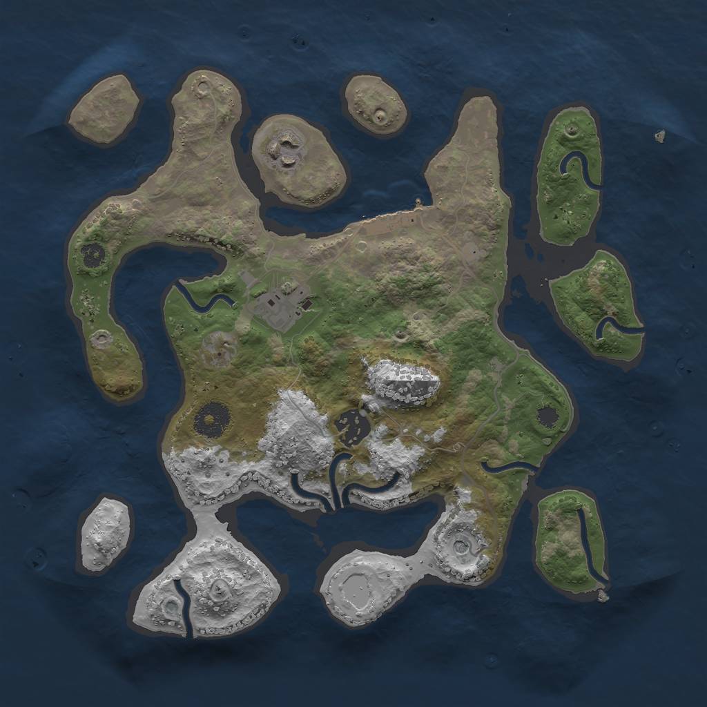 Rust Map: Procedural Map, Size: 3000, Seed: 793060124, 10 Monuments