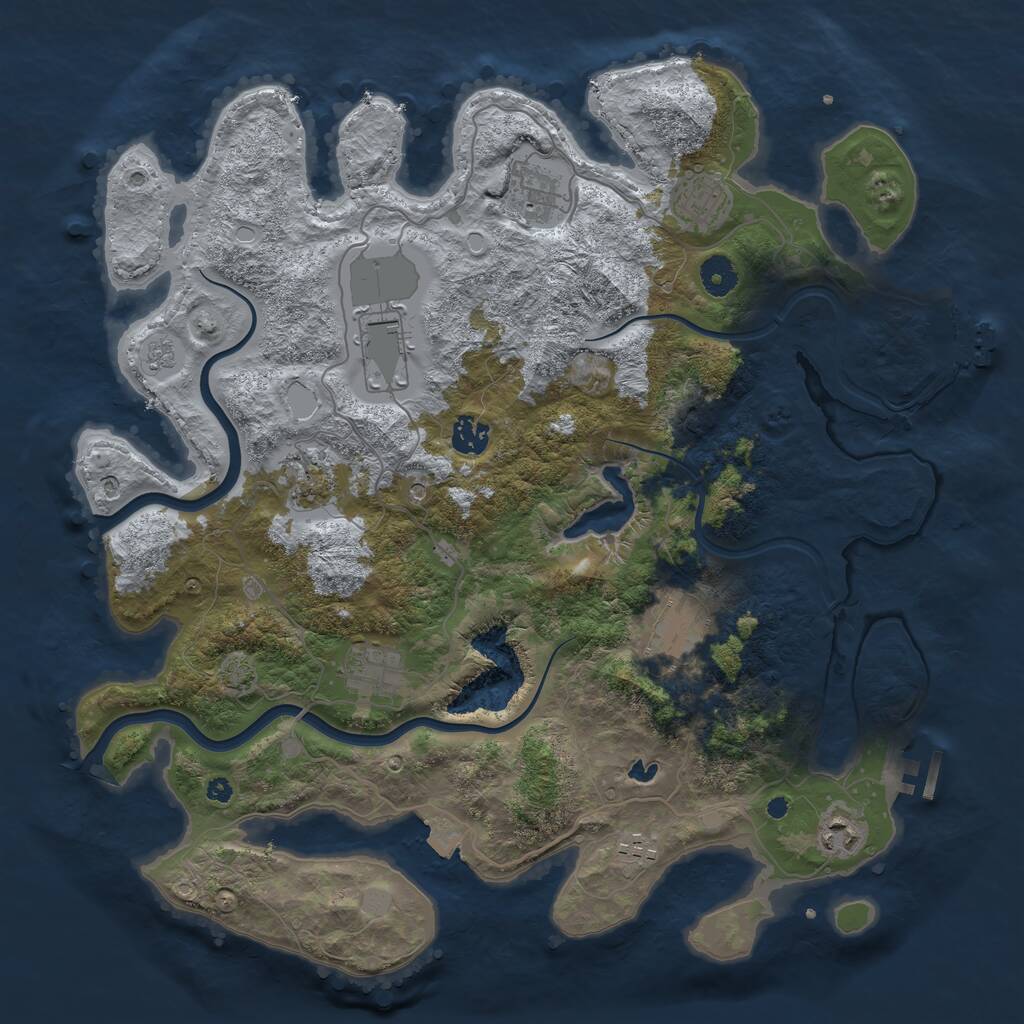 Rust Map: Procedural Map, Size: 4000, Seed: 1141298065, 15 Monuments