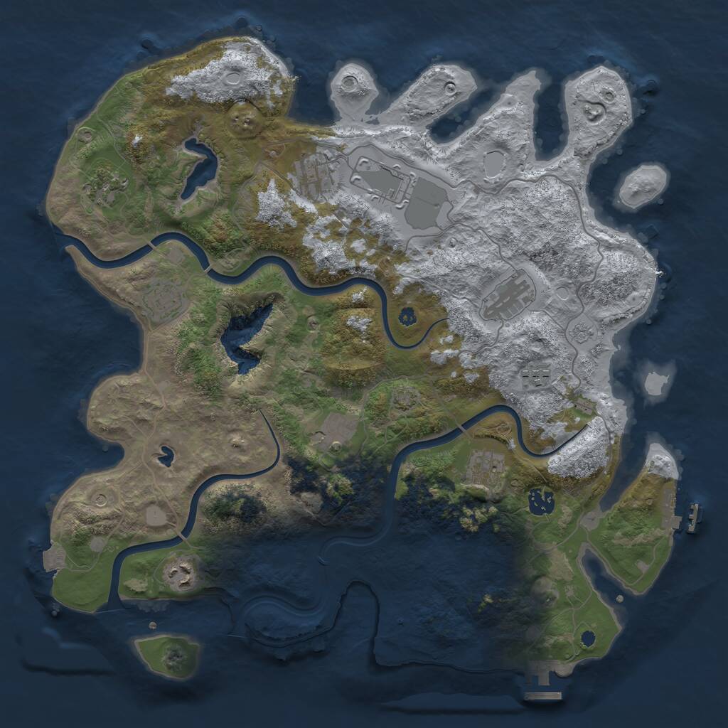 Rust Map: Procedural Map, Size: 4000, Seed: 1268322278, 16 Monuments