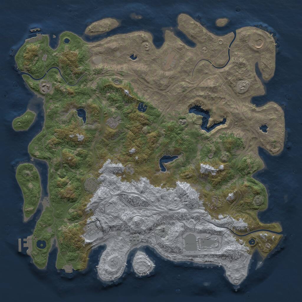 Rust Map: Procedural Map, Size: 4750, Seed: 83587234, 16 Monuments