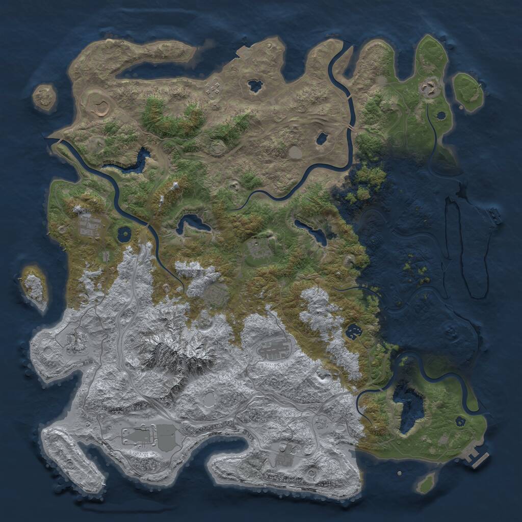 Rust Map: Procedural Map, Size: 5100, Seed: 2147483647, 17 Monuments