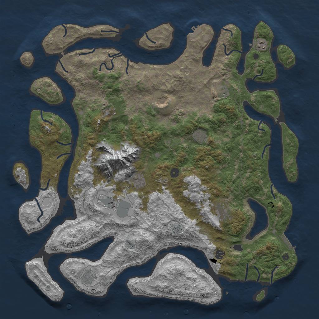 Rust Map: Procedural Map, Size: 5100, Seed: 2147483647, 19 Monuments