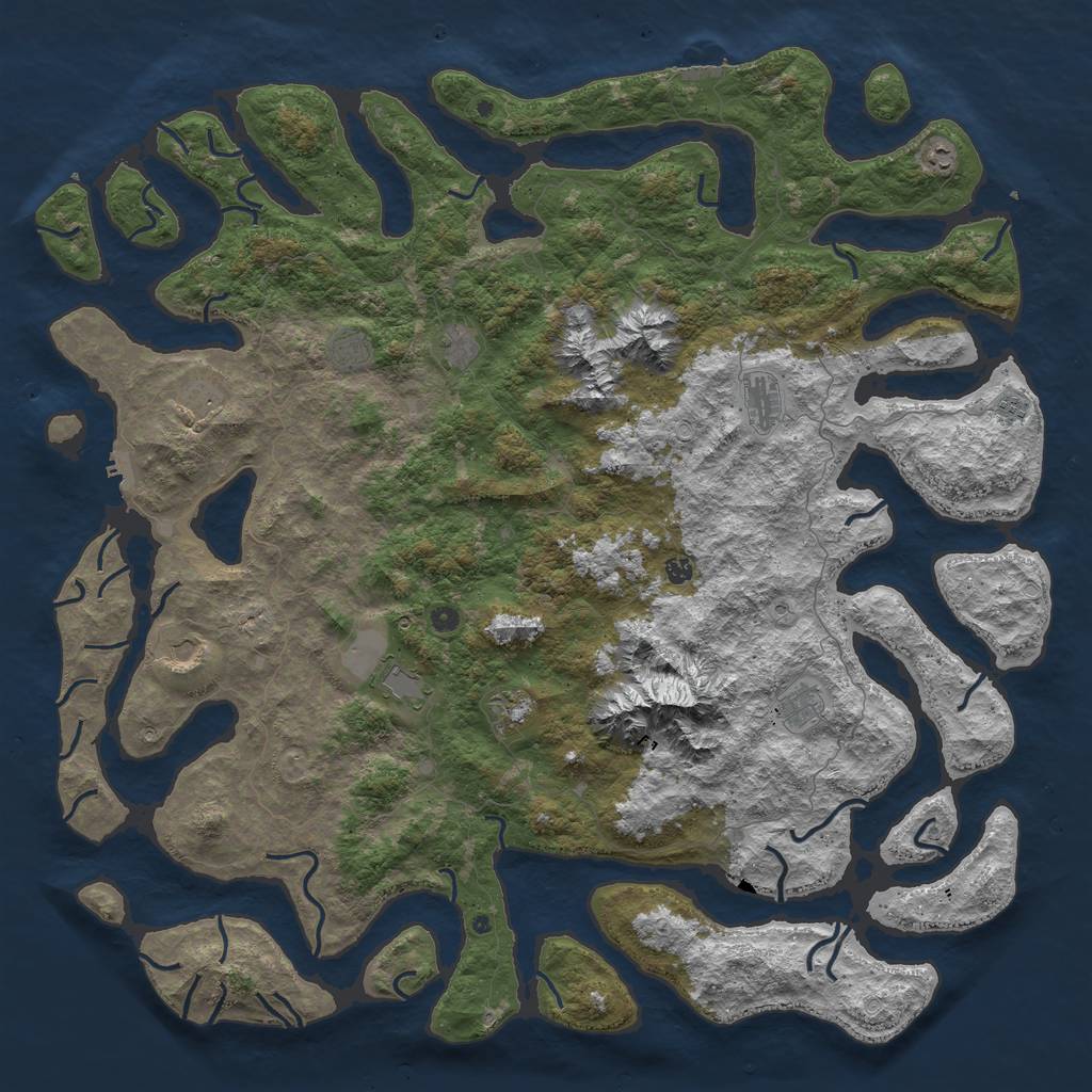 Rust Map: Procedural Map, Size: 6000, Seed: 22598, 19 Monuments