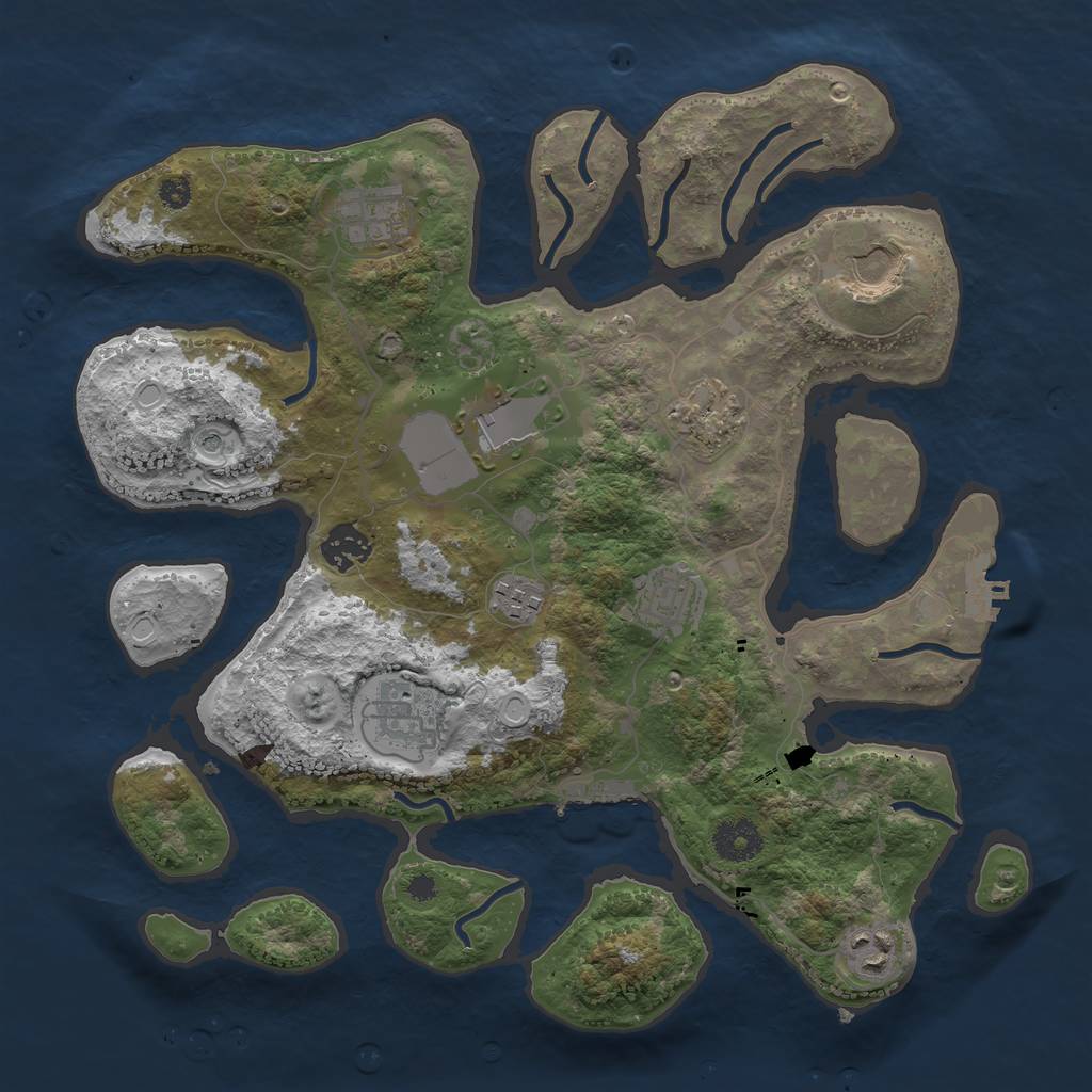 Rust Map: Procedural Map, Size: 3500, Seed: 1635994332, 17 Monuments