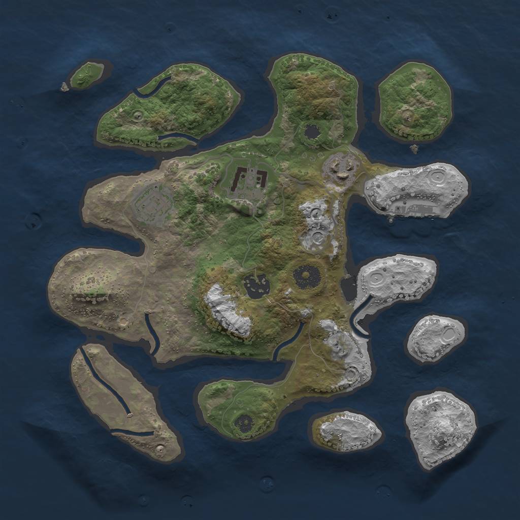Rust Map: Procedural Map, Size: 3000, Seed: 25764742, 11 Monuments