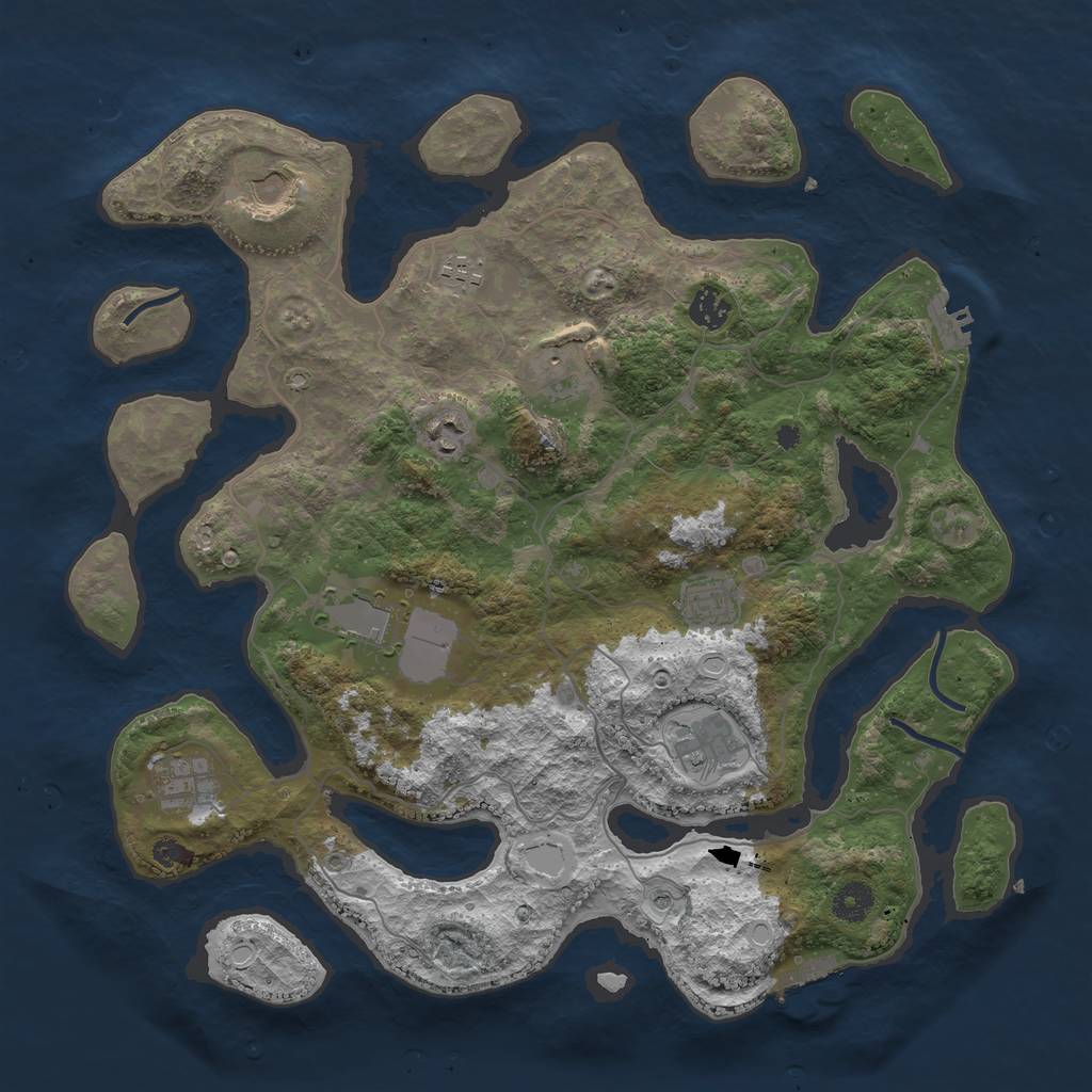 Rust Map: Procedural Map, Size: 4000, Seed: 260162, 17 Monuments