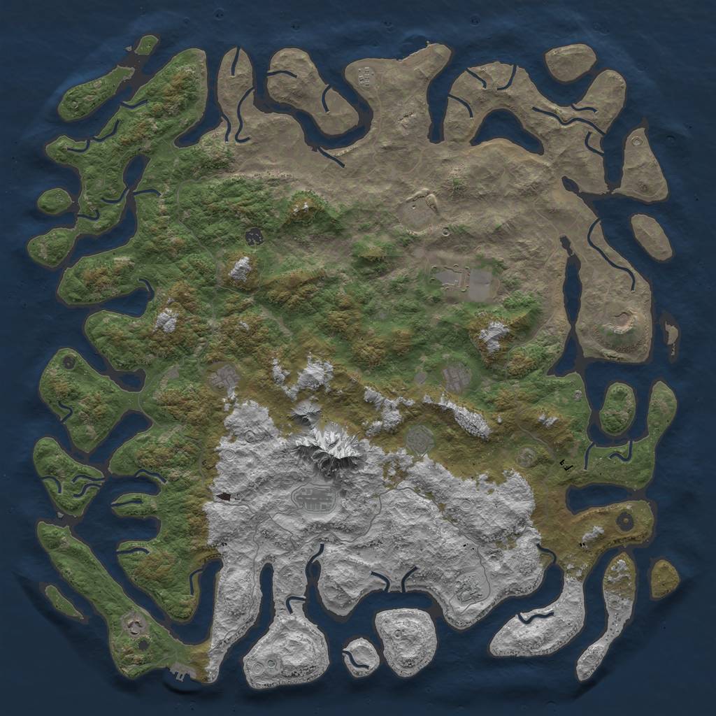 Rust Map: Procedural Map, Size: 6000, Seed: 136221288, 19 Monuments