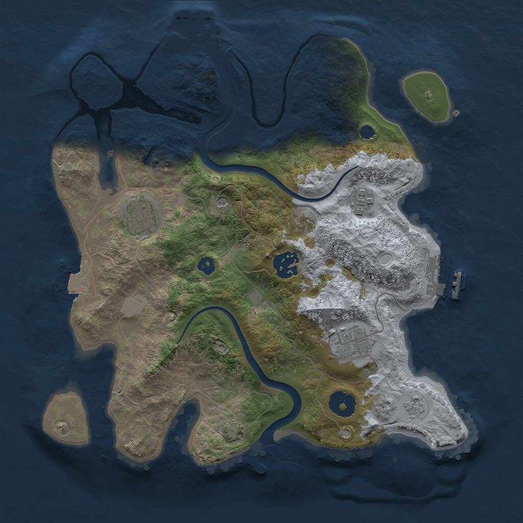 Rust Map: Procedural Map, Size: 3000, Seed: 984926365, 10 Monuments
