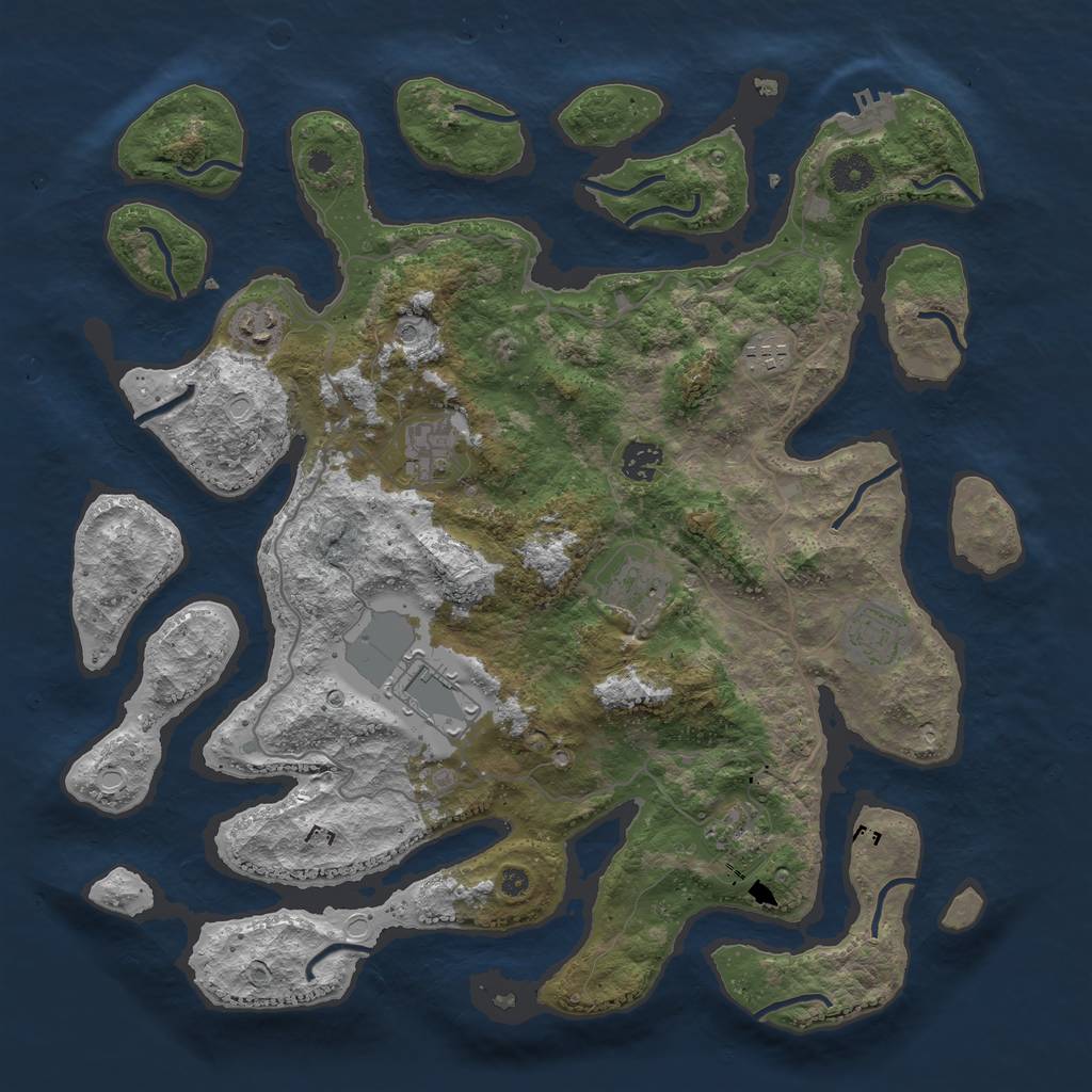 Rust Map: Procedural Map, Size: 4000, Seed: 436788567, 15 Monuments