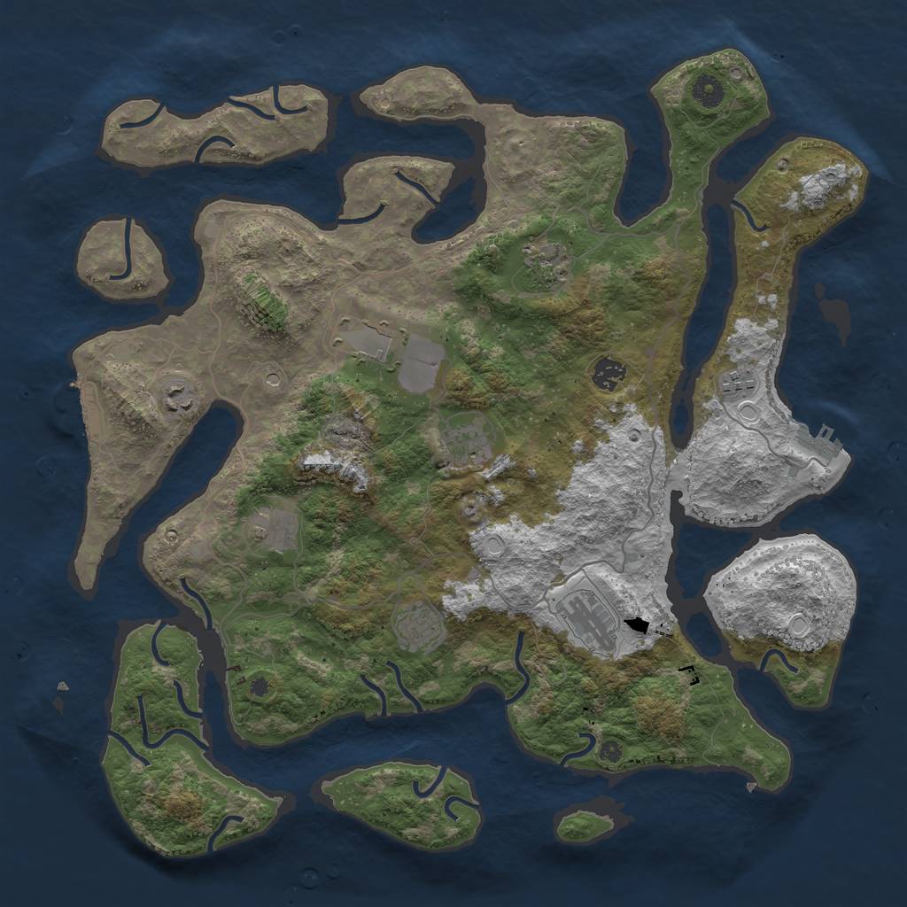 Rust Map: Procedural Map, Size: 4250, Seed: 842668, 17 Monuments