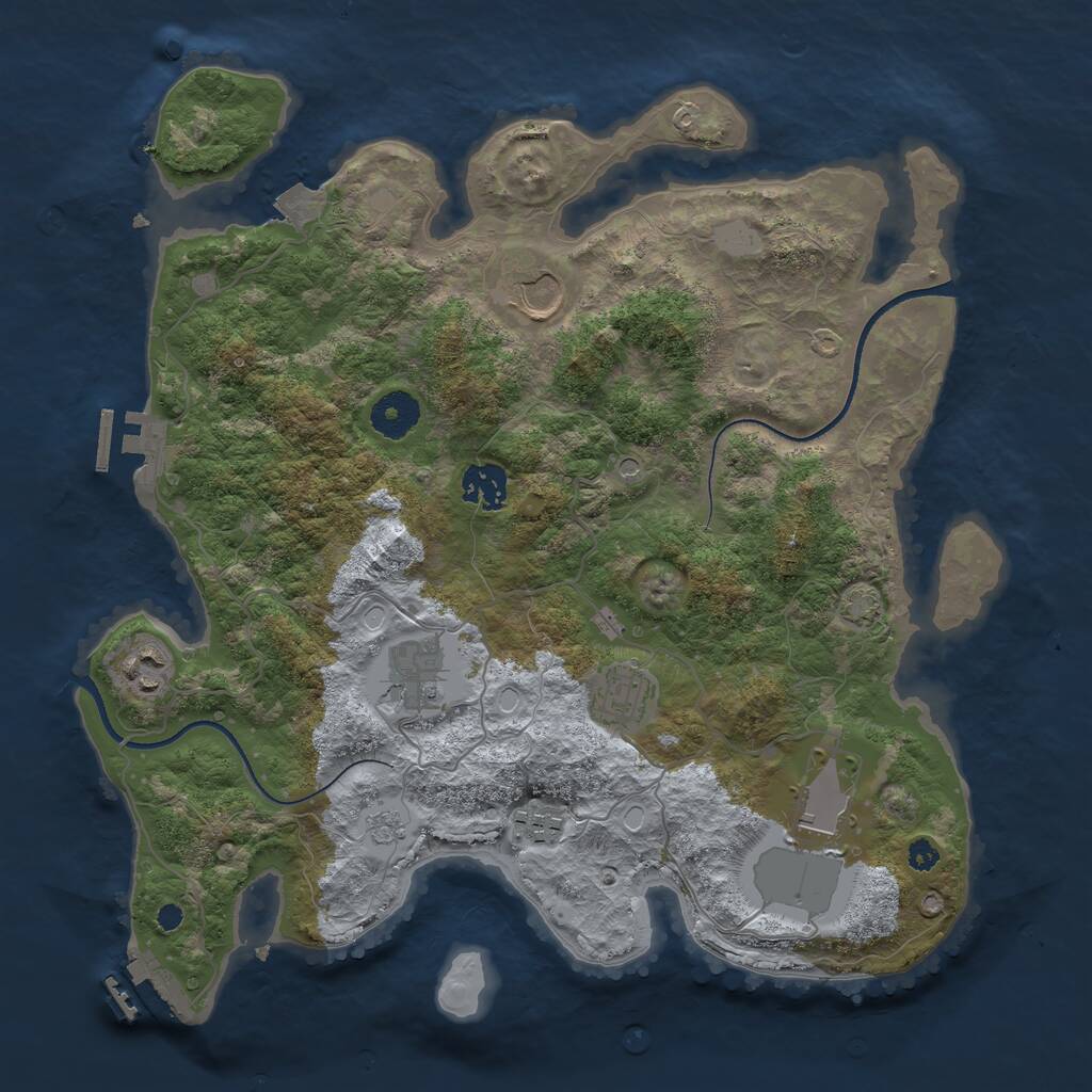 Rust Map: Procedural Map, Size: 3500, Seed: 212871753, 13 Monuments