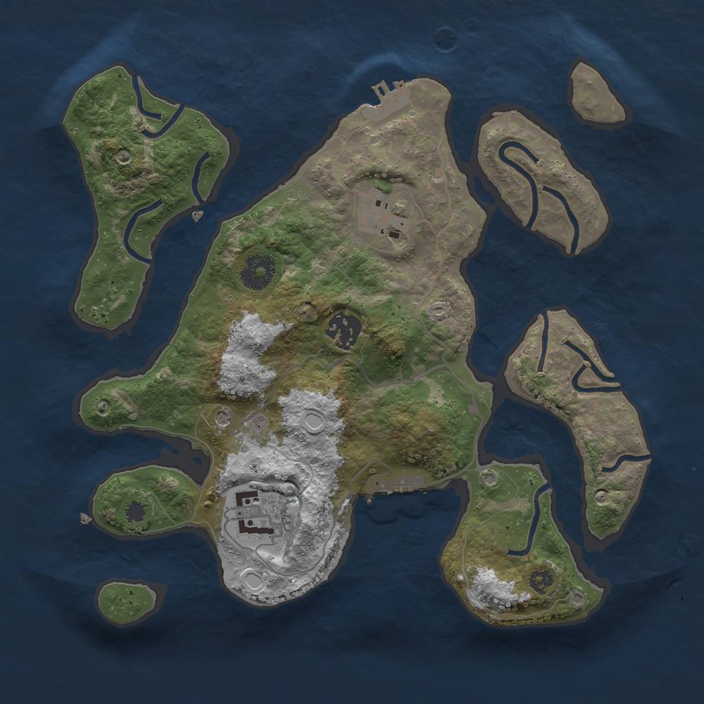 Rust Map: Procedural Map, Size: 3000, Seed: 408, 11 Monuments