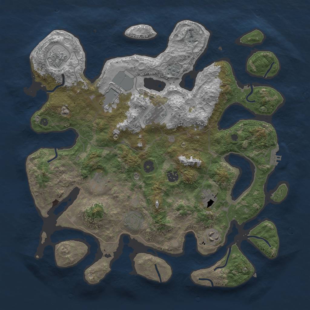 Rust Map: Procedural Map, Size: 4000, Seed: 122178703, 16 Monuments
