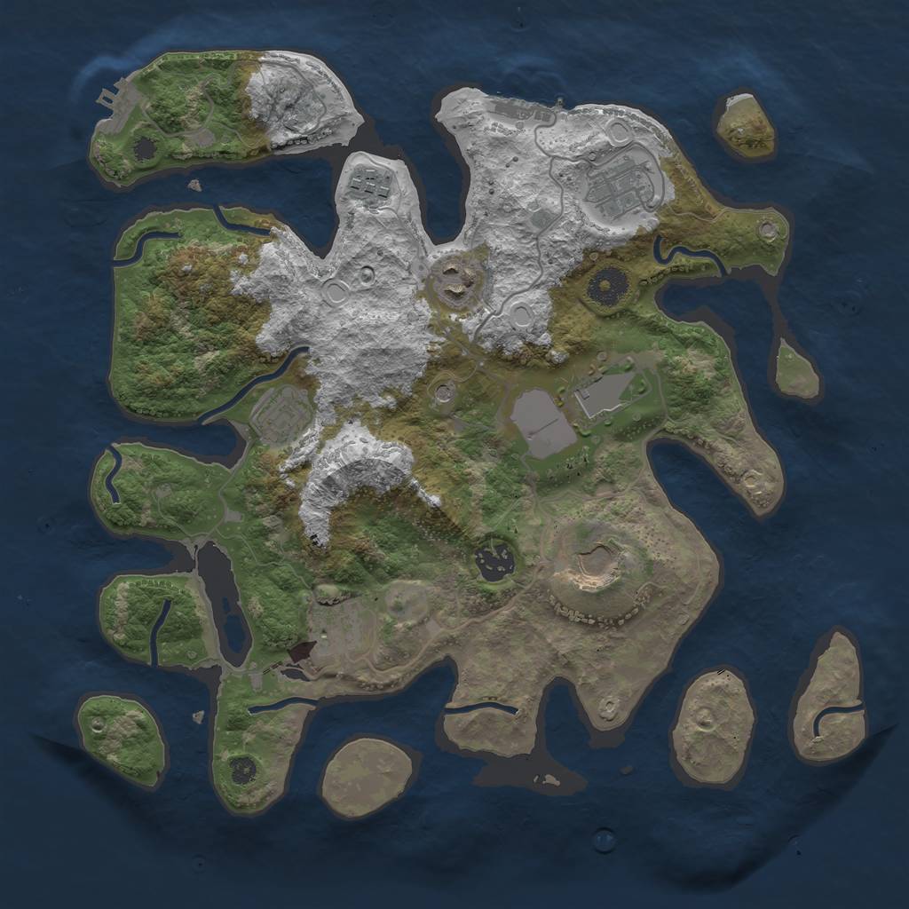 Rust Map: Procedural Map, Size: 3500, Seed: 9946549, 16 Monuments