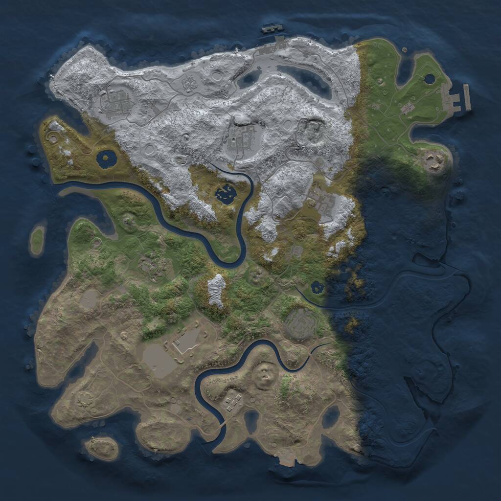 Rust Map: Procedural Map, Size: 3850, Seed: 22889, 15 Monuments