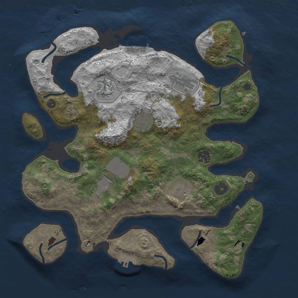 Rust Map: Procedural Map, Size: 3500, Seed: 1976574908, 13 Monuments