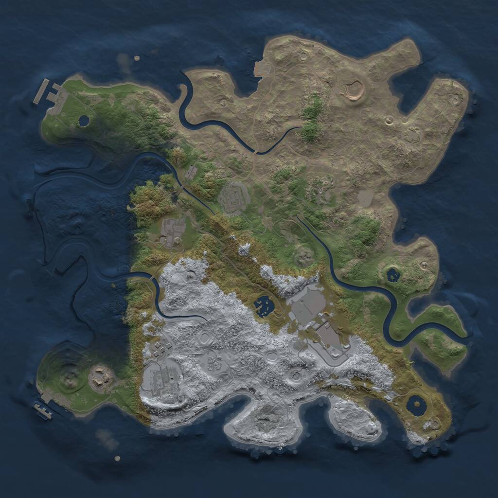 Rust Map: Procedural Map, Size: 3700, Seed: 25041209, 15 Monuments