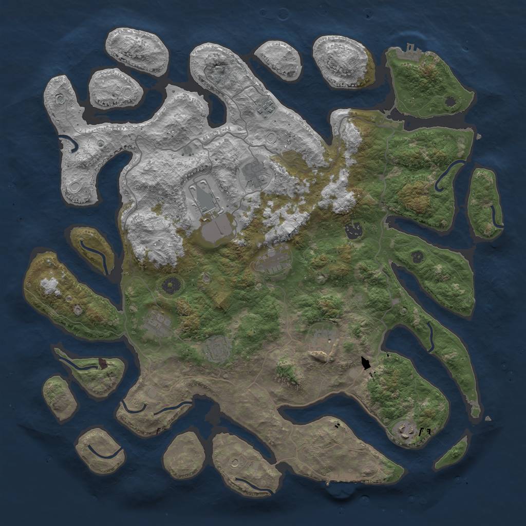 Rust Map: Procedural Map, Size: 4500, Seed: 81709, 17 Monuments