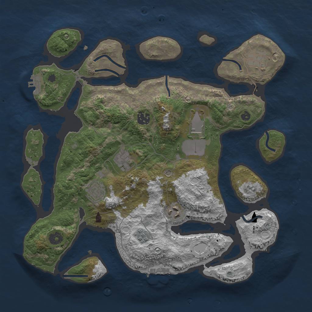 Rust Map: Procedural Map, Size: 3500, Seed: 97259, 15 Monuments
