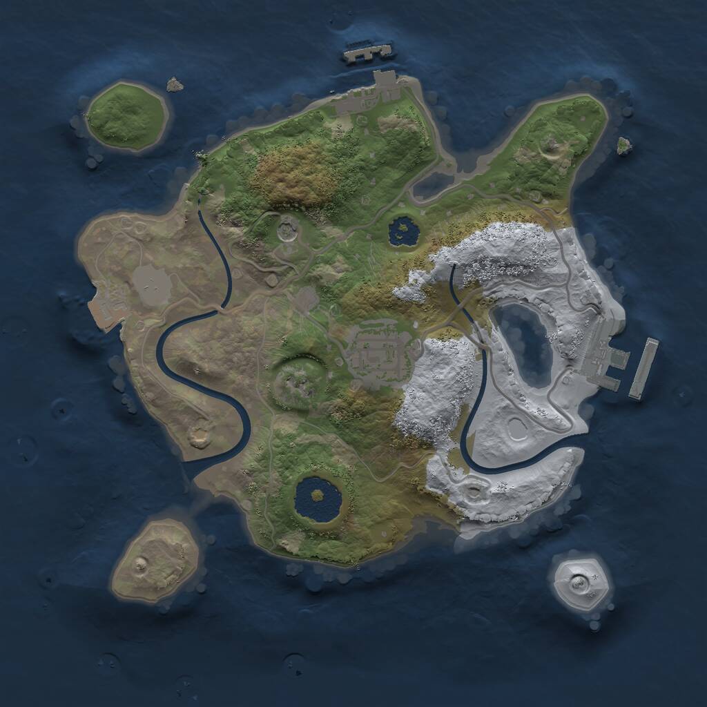 Rust Map: Procedural Map, Size: 2300, Seed: 151, 5 Monuments