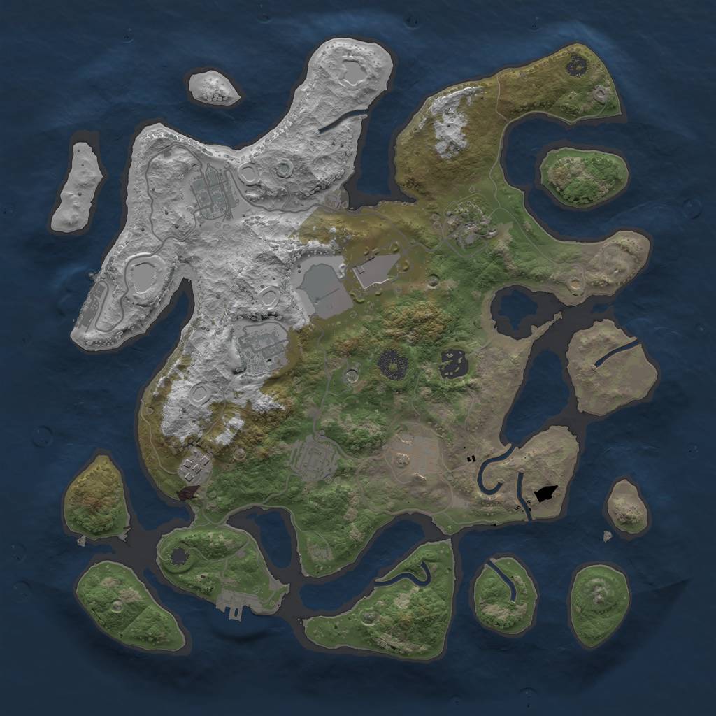Rust Map: Procedural Map, Size: 3500, Seed: 2147481, 16 Monuments