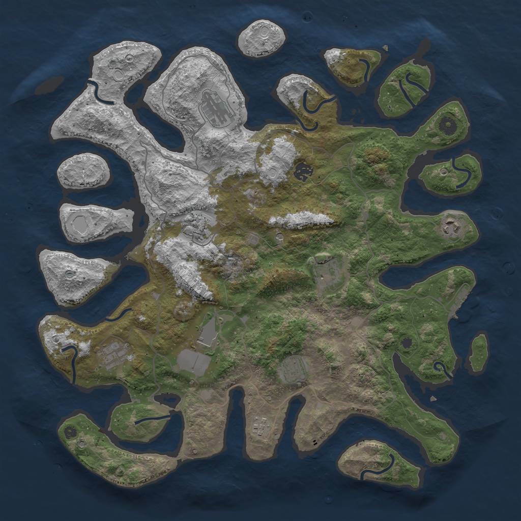 Rust Map: Procedural Map, Size: 4300, Seed: 1635010448, 16 Monuments