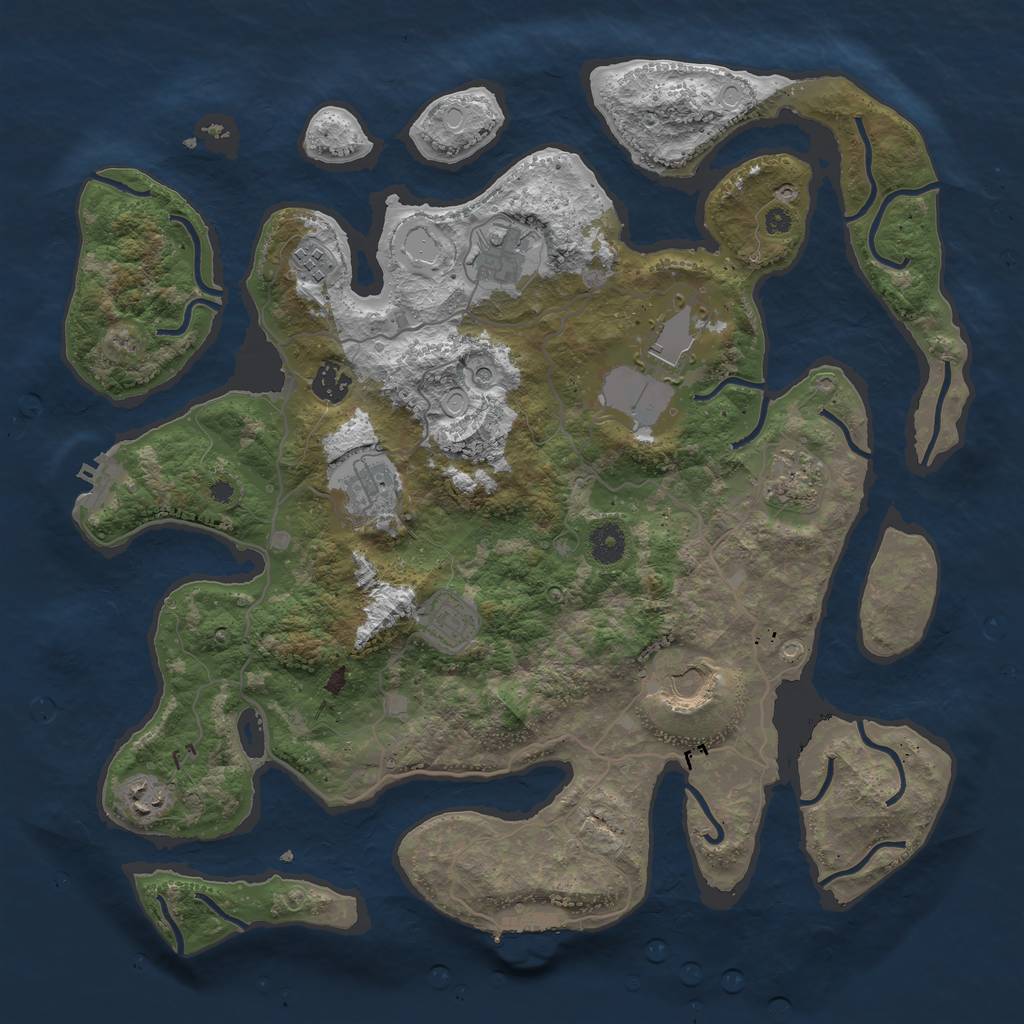 Rust Map: Procedural Map, Size: 4000, Seed: 1587042697, 17 Monuments