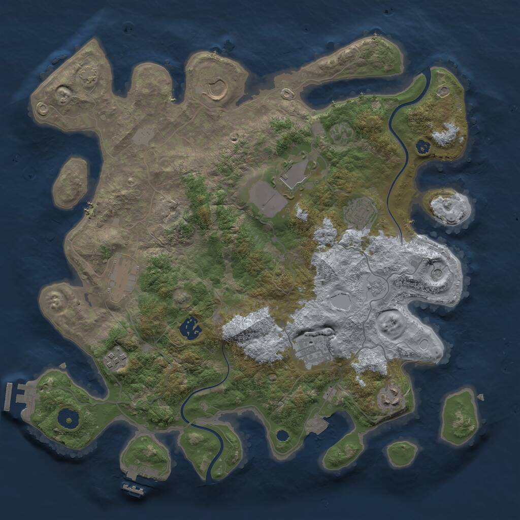Rust Map: Procedural Map, Size: 3700, Seed: 1492658982, 14 Monuments