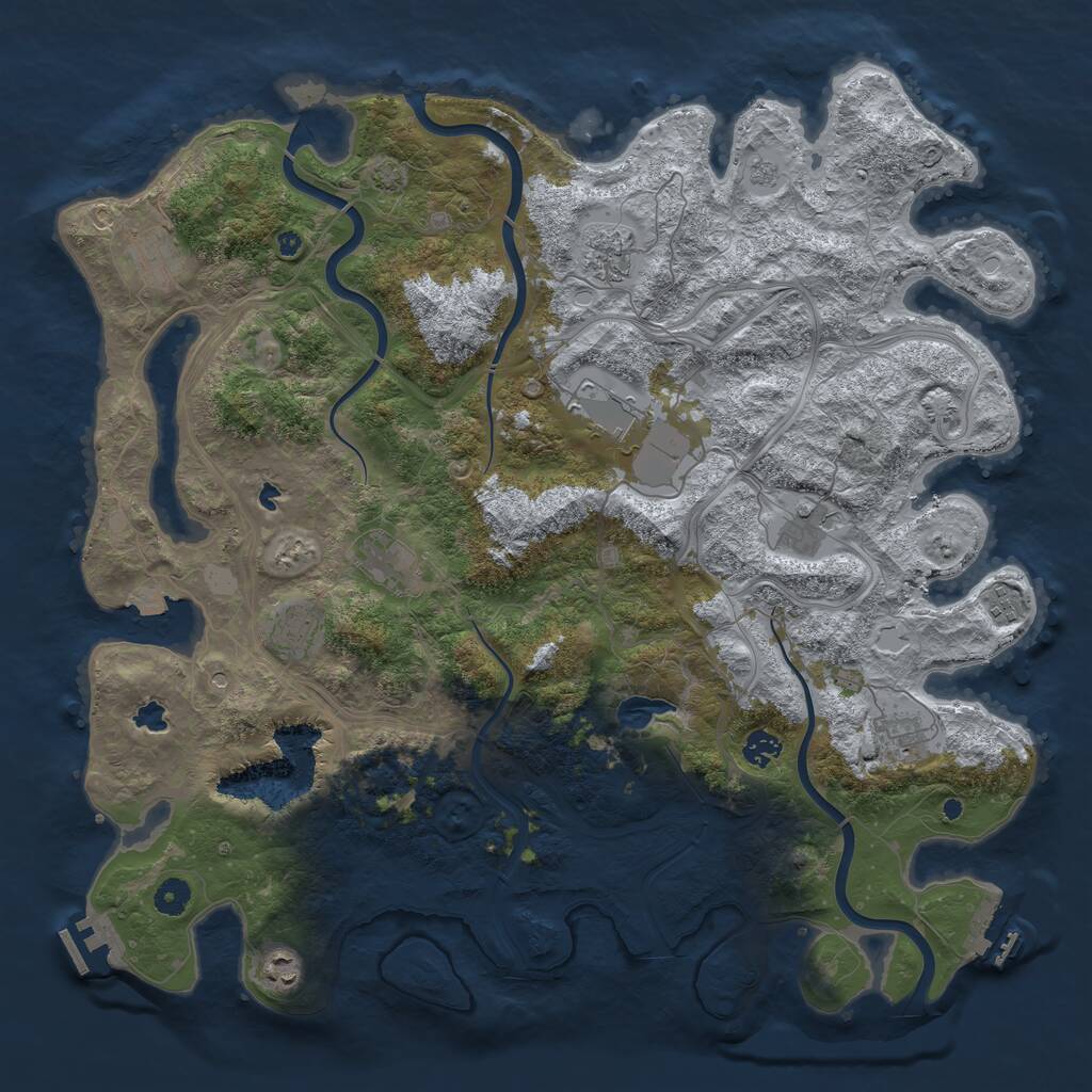 Rust Map: Procedural Map, Size: 4500, Seed: 15341253, 16 Monuments