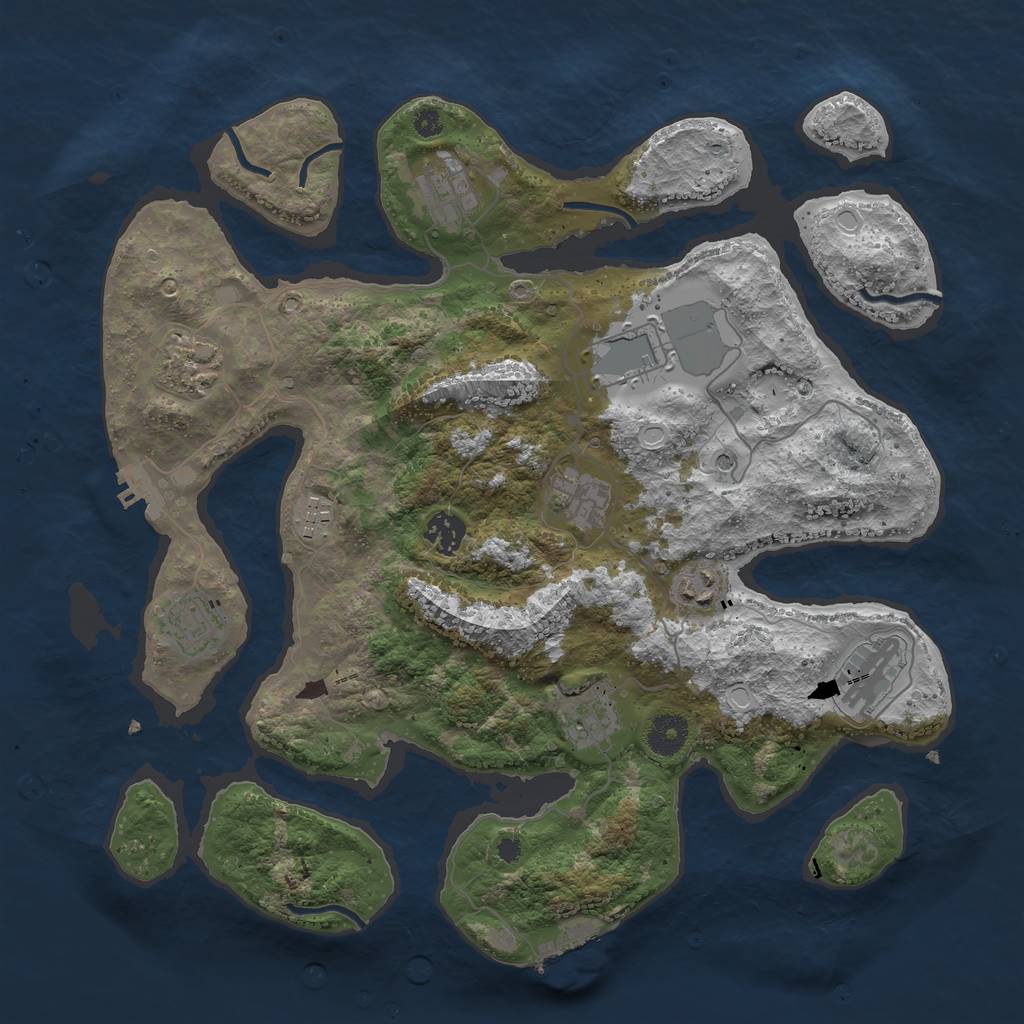 Rust Map: Procedural Map, Size: 3750, Seed: 17092021, 18 Monuments