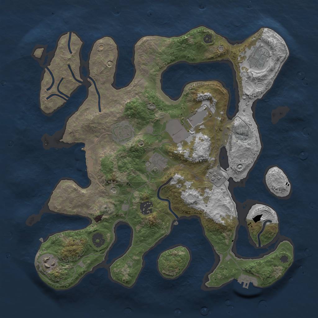 Rust Map: Procedural Map, Size: 3500, Seed: 1518653655, 15 Monuments