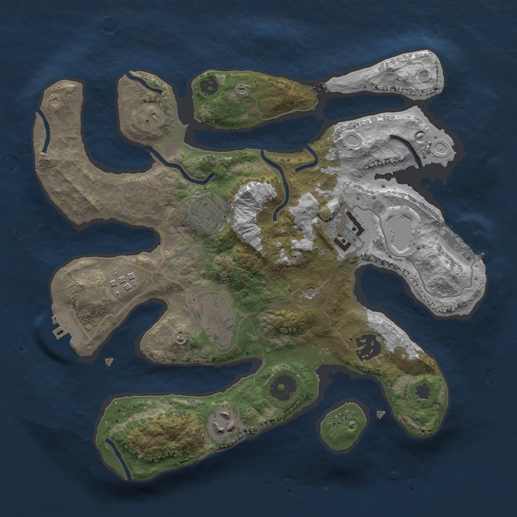 Rust Map: Procedural Map, Size: 3000, Seed: 542847696, 14 Monuments