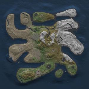 Thumbnail Rust Map: Procedural Map, Size: 3000, Seed: 542847696, 14 Monuments