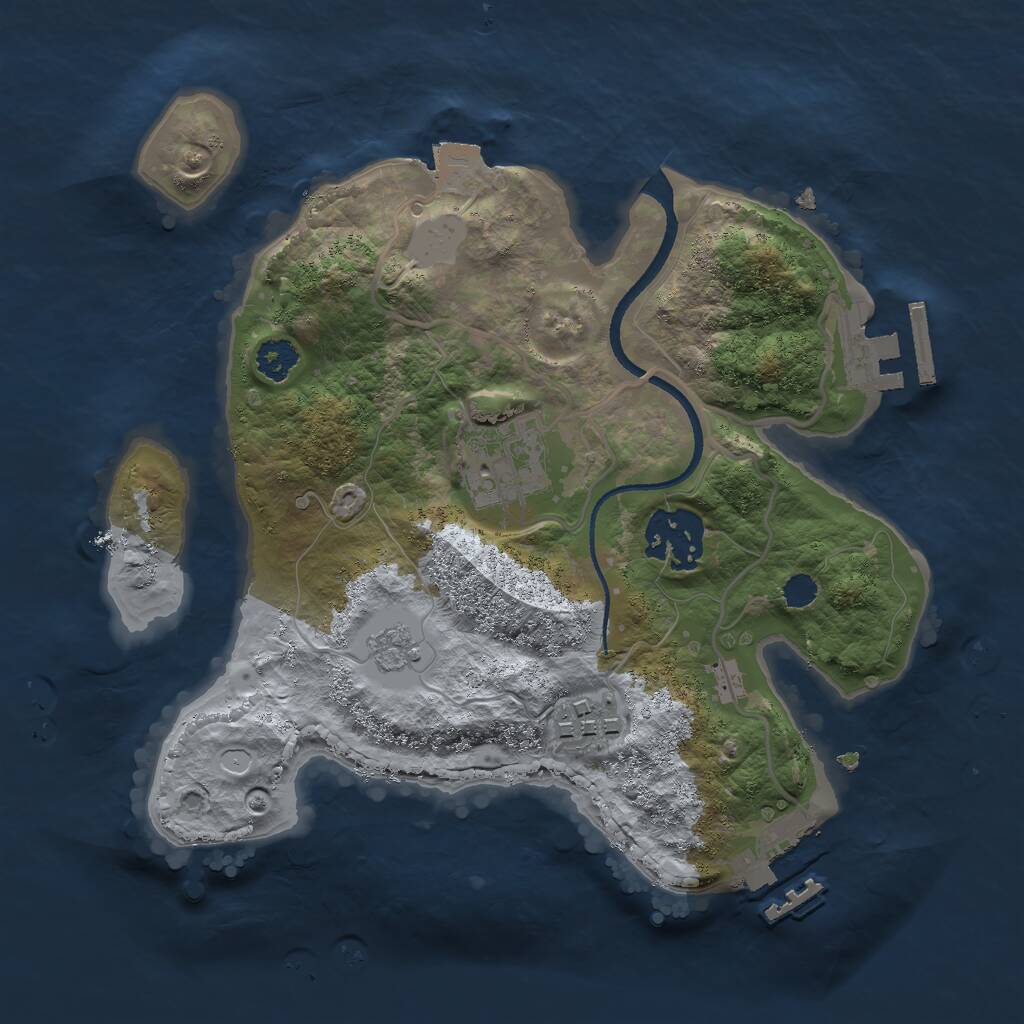 Rust Map: Procedural Map, Size: 2500, Seed: 2147482645, 7 Monuments