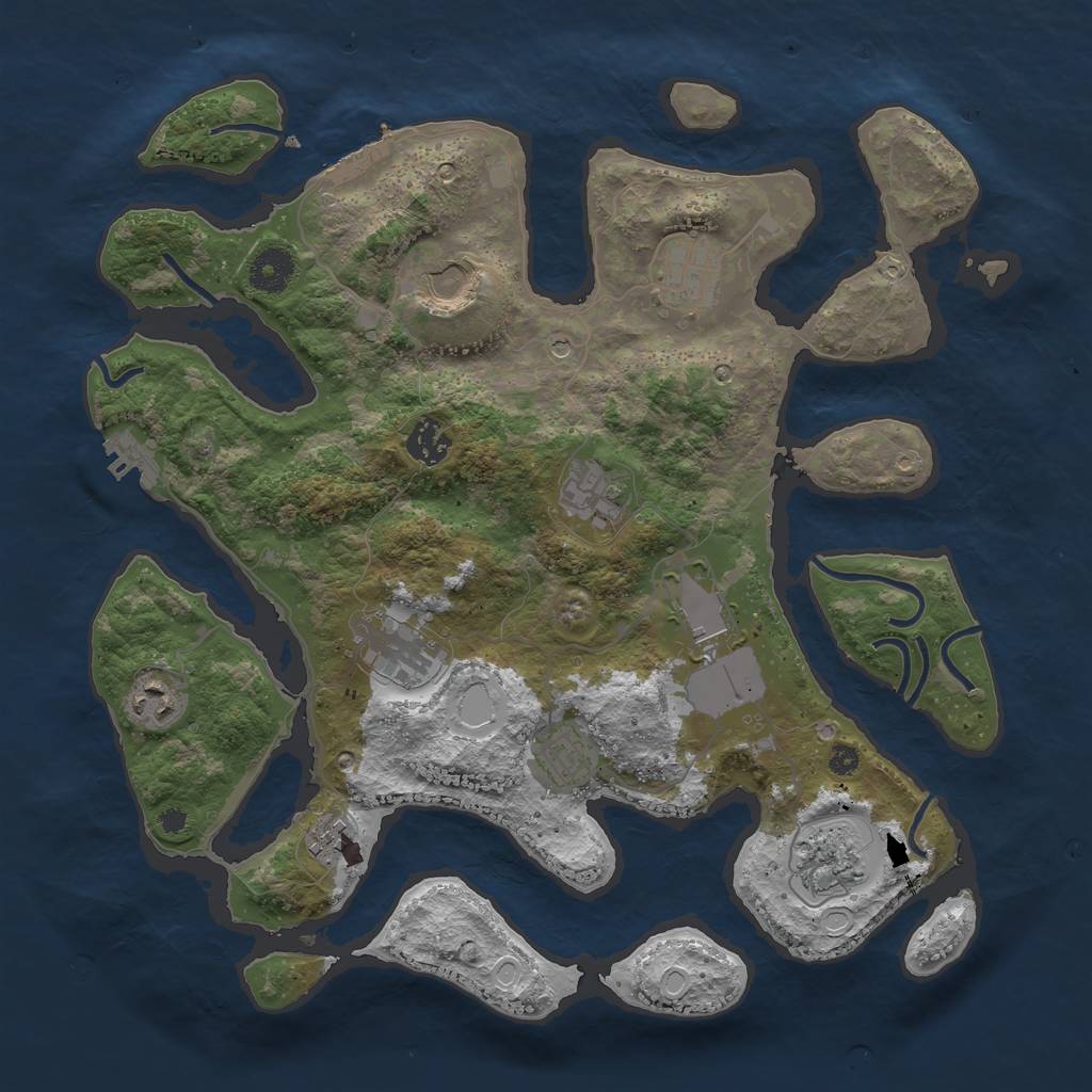 Rust Map: Procedural Map, Size: 3700, Seed: 20210917, 18 Monuments