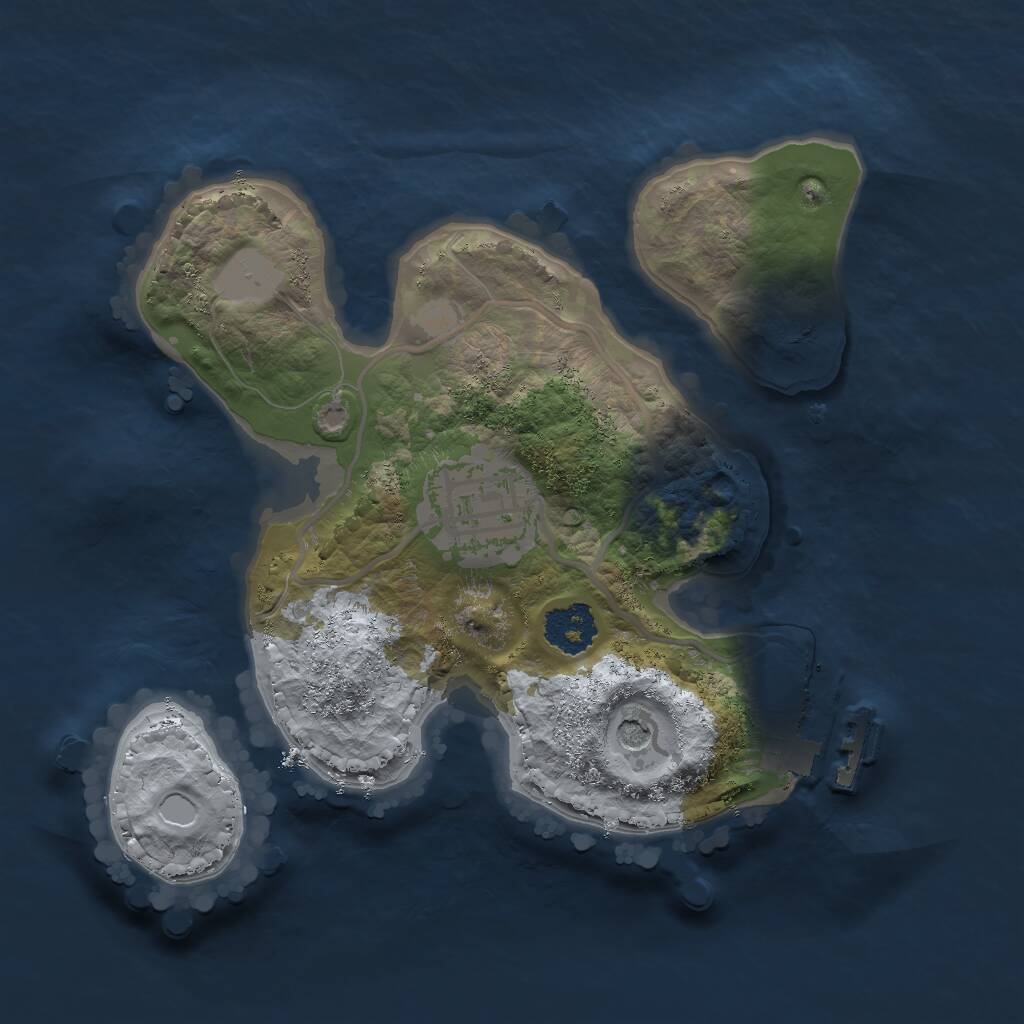 Rust Map: Procedural Map, Size: 2000, Seed: 13543513, 4 Monuments