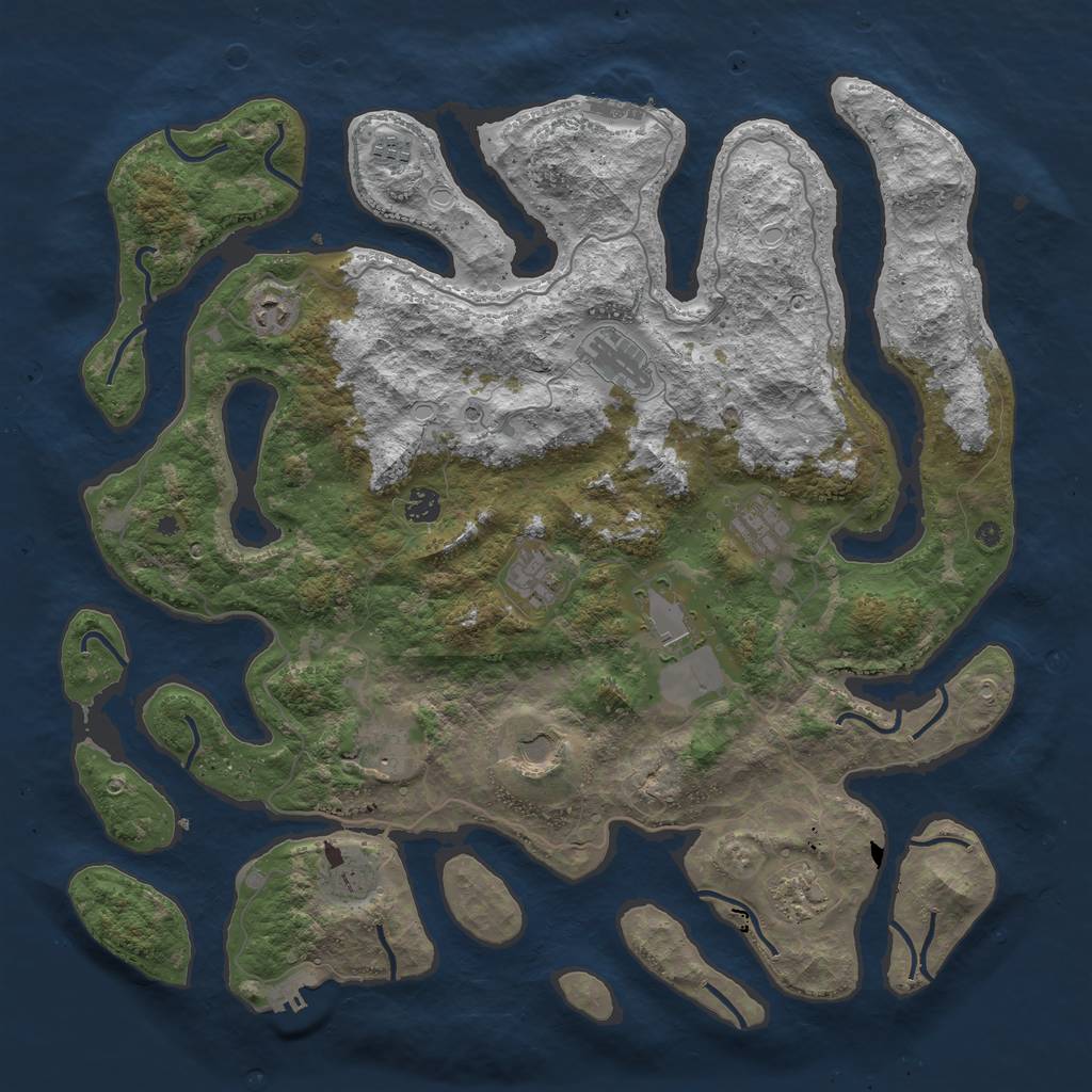 Rust Map: Procedural Map, Size: 4500, Seed: 481097938, 19 Monuments