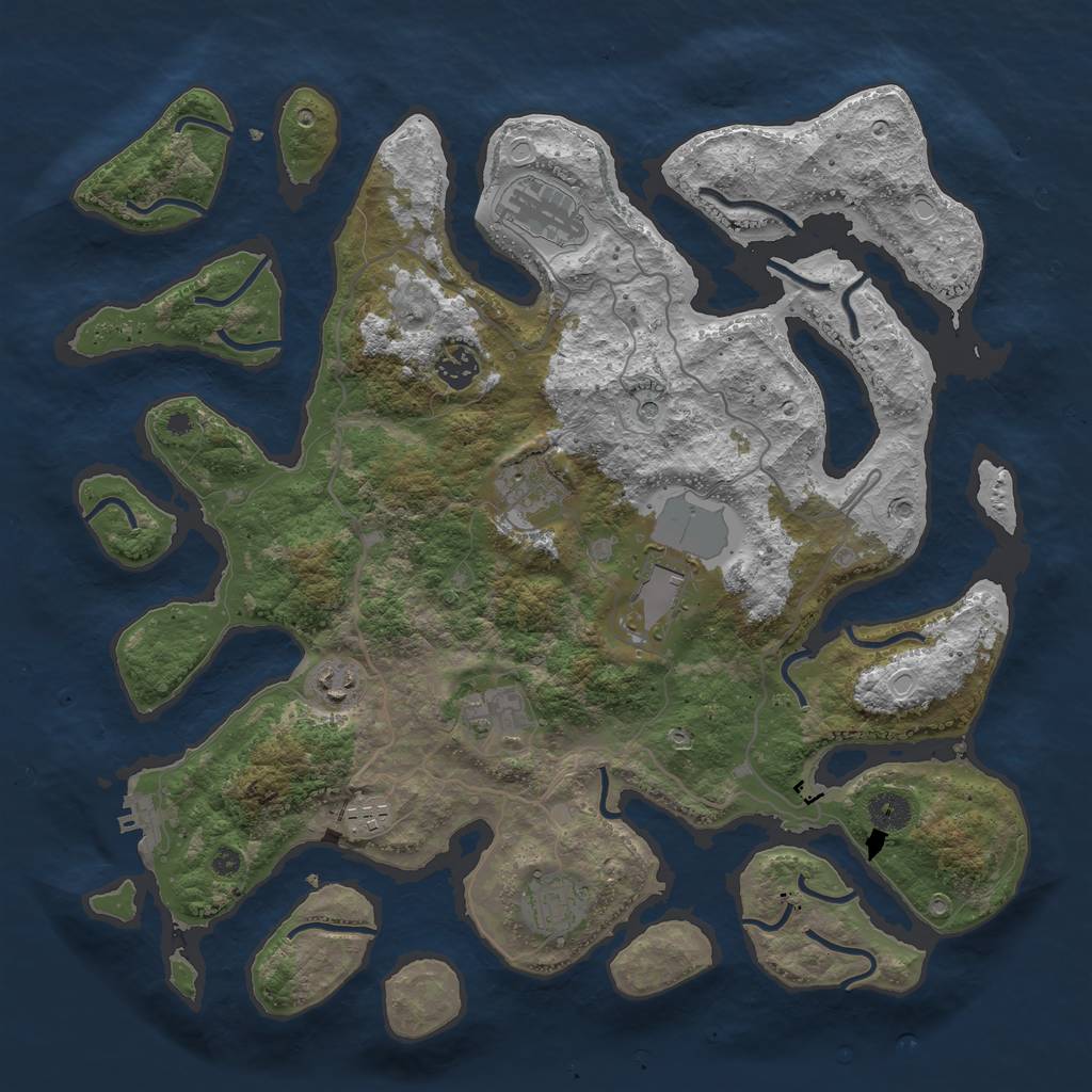 Rust Map: Procedural Map, Size: 4000, Seed: 13848, 15 Monuments