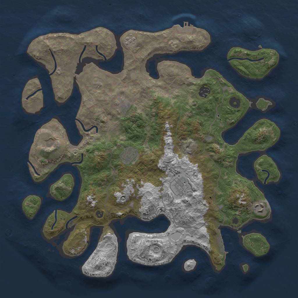 Rust Map: Procedural Map, Size: 4000, Seed: 88360916, 15 Monuments