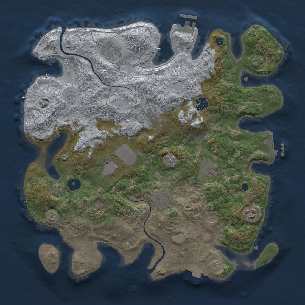 Rust Map: Procedural Map, Size: 3700, Seed: 1730802947, 15 Monuments