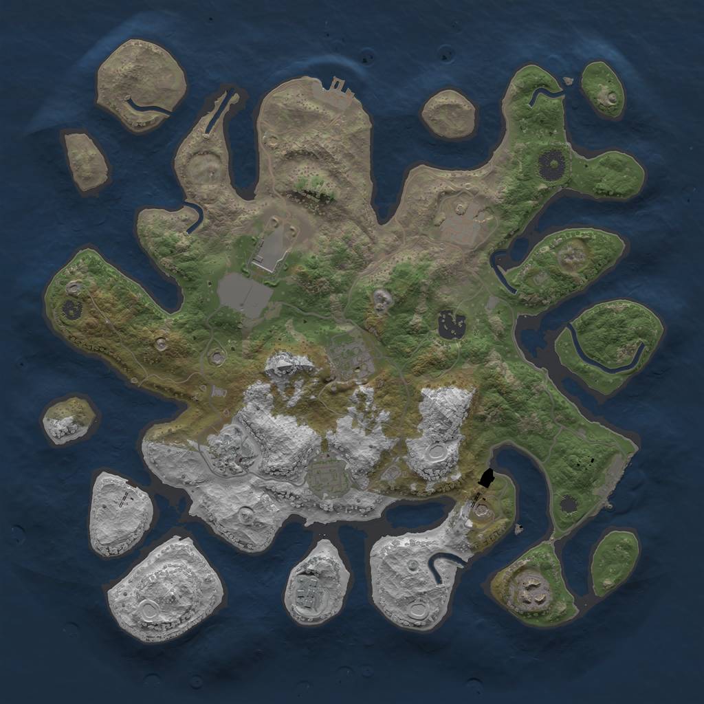 Rust Map: Procedural Map, Size: 3600, Seed: 98518101, 16 Monuments