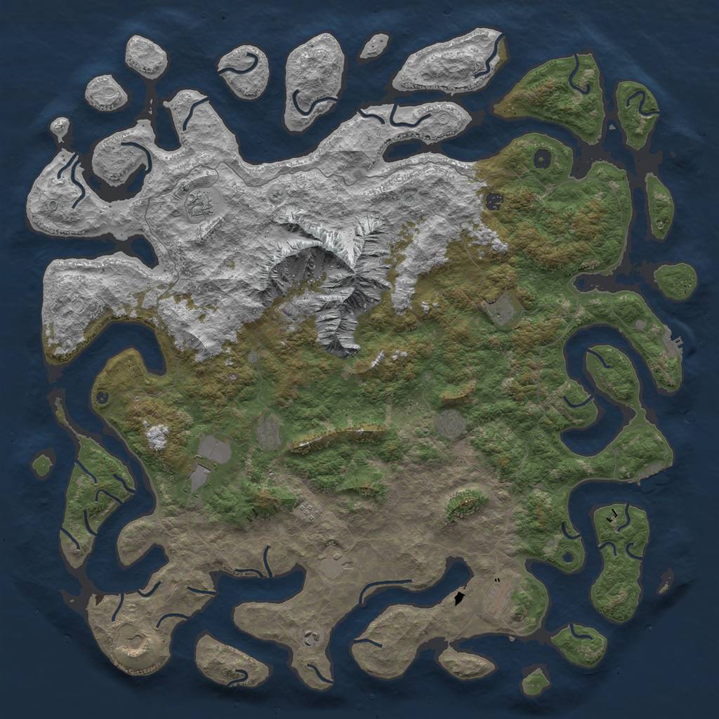 Rust Map: Procedural Map, Size: 6000, Seed: 19981217, 19 Monuments